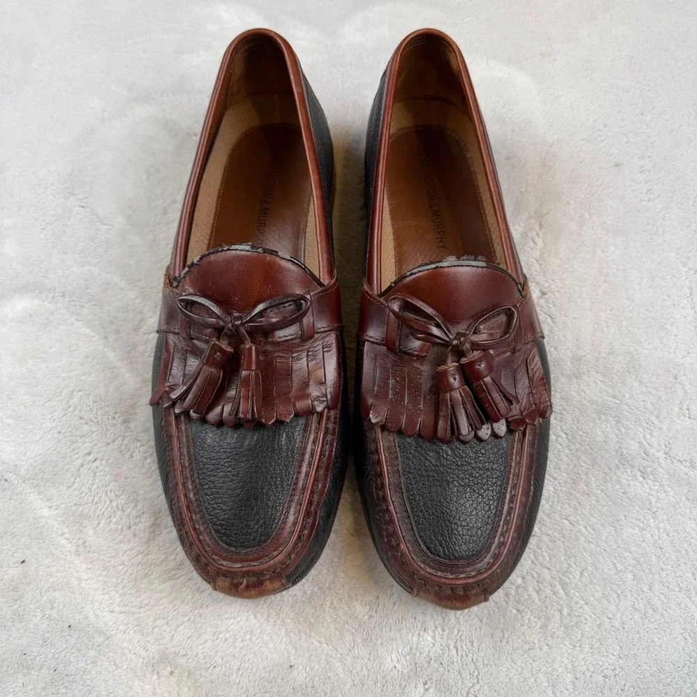 Johnston & Murphy Mens Tassel Kiltie Loafers‎ Two Tone Leather 9.5M 20-0592